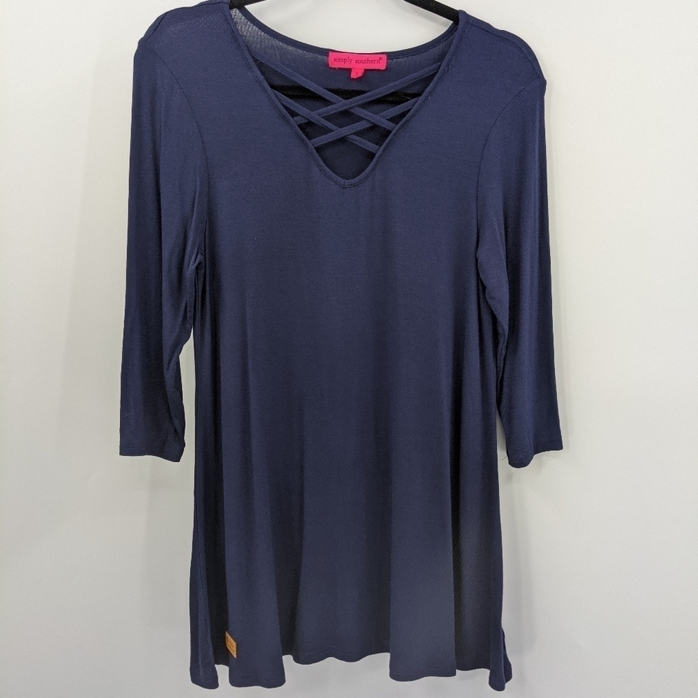 SIMPLY SOUTHERN Criss Cross 3/4 Sleeve Top